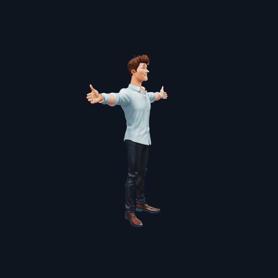 Casual Blue Shirt Character model pack